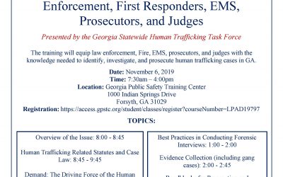 Human Trafficking Training for Law Enforcement, First Responders, EMS, Prosecutors, and Judges
