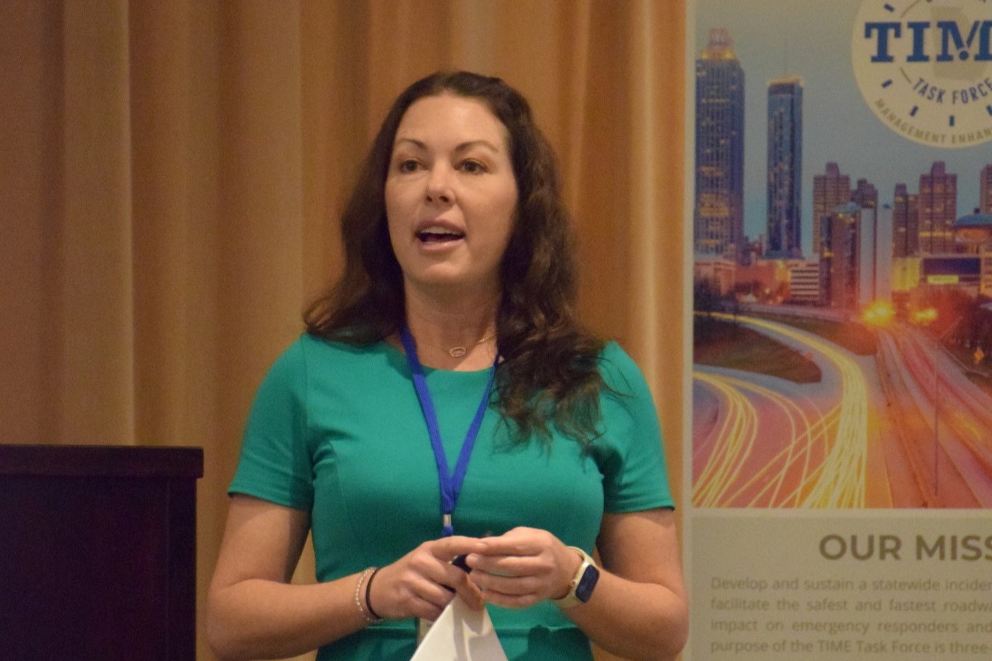 A head and shoulders shot of a presenter speaking at the 2024 TIME Task Force Conference.